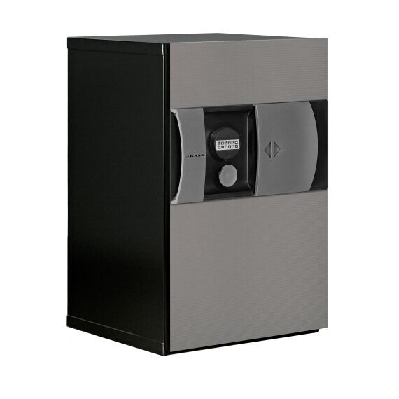 Сейф KASO E1-320 с чёрным корпусом и серой панелью
