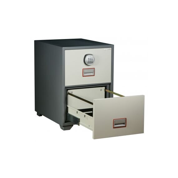 Картотечный сейф Diplomat DFC2000E, DFC - вариант: 2 ящика, DFC - исполнение: Стандартный, DFC - запирание: 1 эл. замок, DFC - оборудование: Под А4