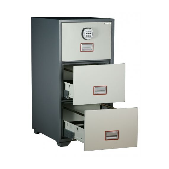 Картотечный сейф Diplomat DFC3000E, DFC - вариант: 3 ящика, DFC - исполнение: Стандартный, DFC - запирание: 1 эл. замок, DFC - оборудование: Под А4