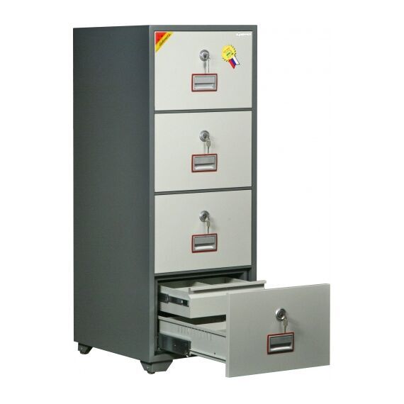 Картотечный сейф Diplomat DFC4000 LD4, DFC - вариант: 4 ящика, DFC - исполнение: Глубокий, DFC - запирание: 4 кл. замка, DFC - оборудование: С 4 доп. ящиками