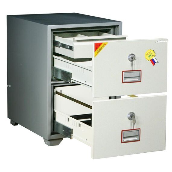 Картотечный сейф Diplomat DFC2000 K2D1, DFC - вариант: 2 ящика, DFC - исполнение: Стандартный, DFC - запирание: 2 кл. замка, DFC - оборудование: С 1 доп. ящиком